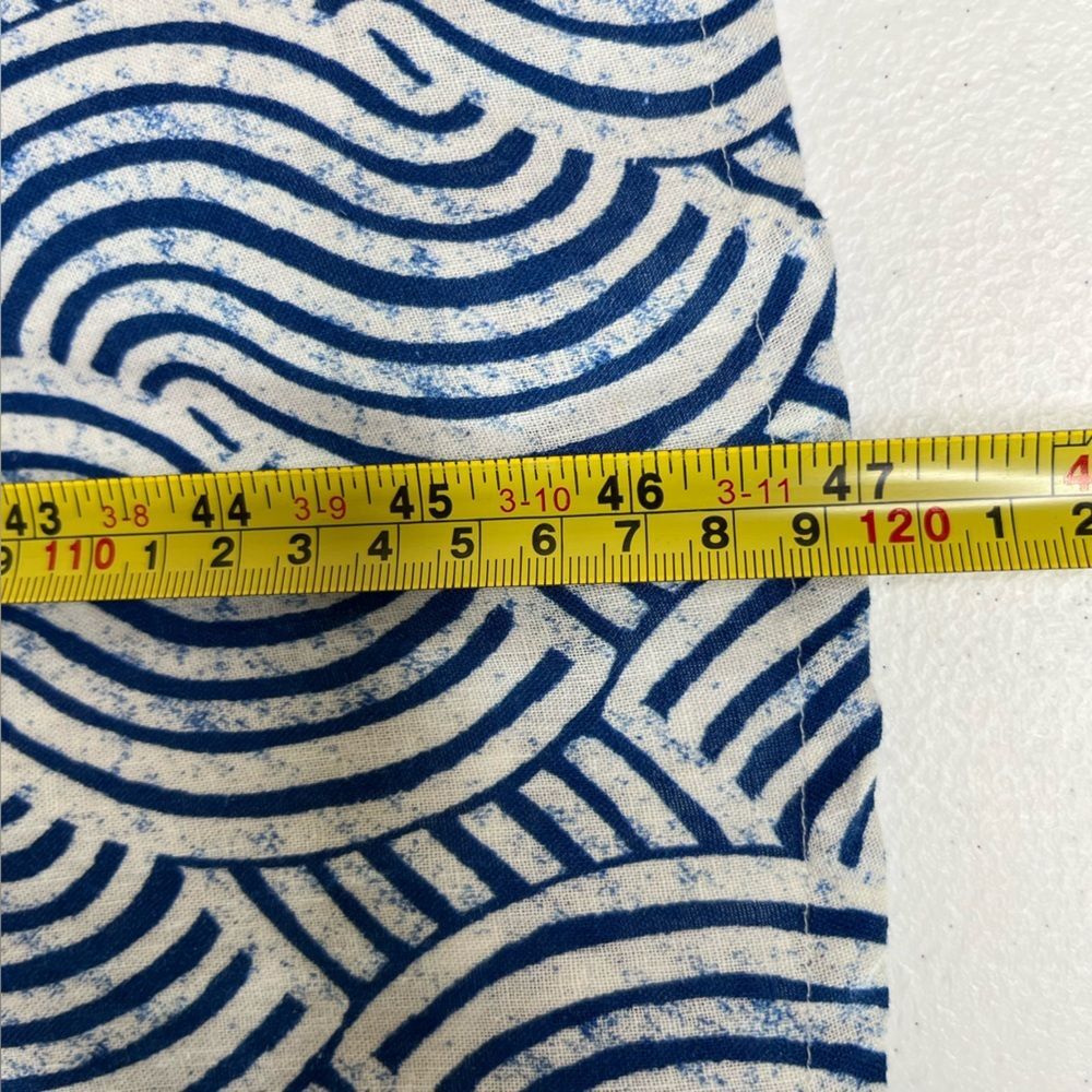 H&M Linen Blend Blue White Spaghetti Strap Midi Sundress Smocked Women Small - Picture 14 of 15